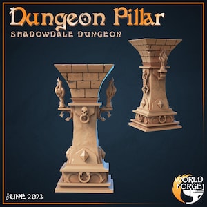 Dungeon Pillar, Stone Column - Shadowdale Dungeon - 32mm Scale - Unpainted Miniature for DnD, Pathfinder, Tabletop RPGs, and Dioramas