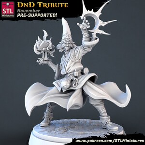 Wizard - 32mm Scale - Unpainted Miniature for DnD, Pathfinder, Tabletop RPGs - STL Miniatures