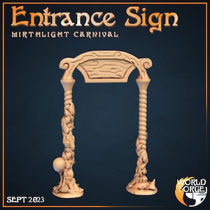 Entrance Sign - Mirthlight Carnival Collection - 32mm Scale - Unpainted Miniature