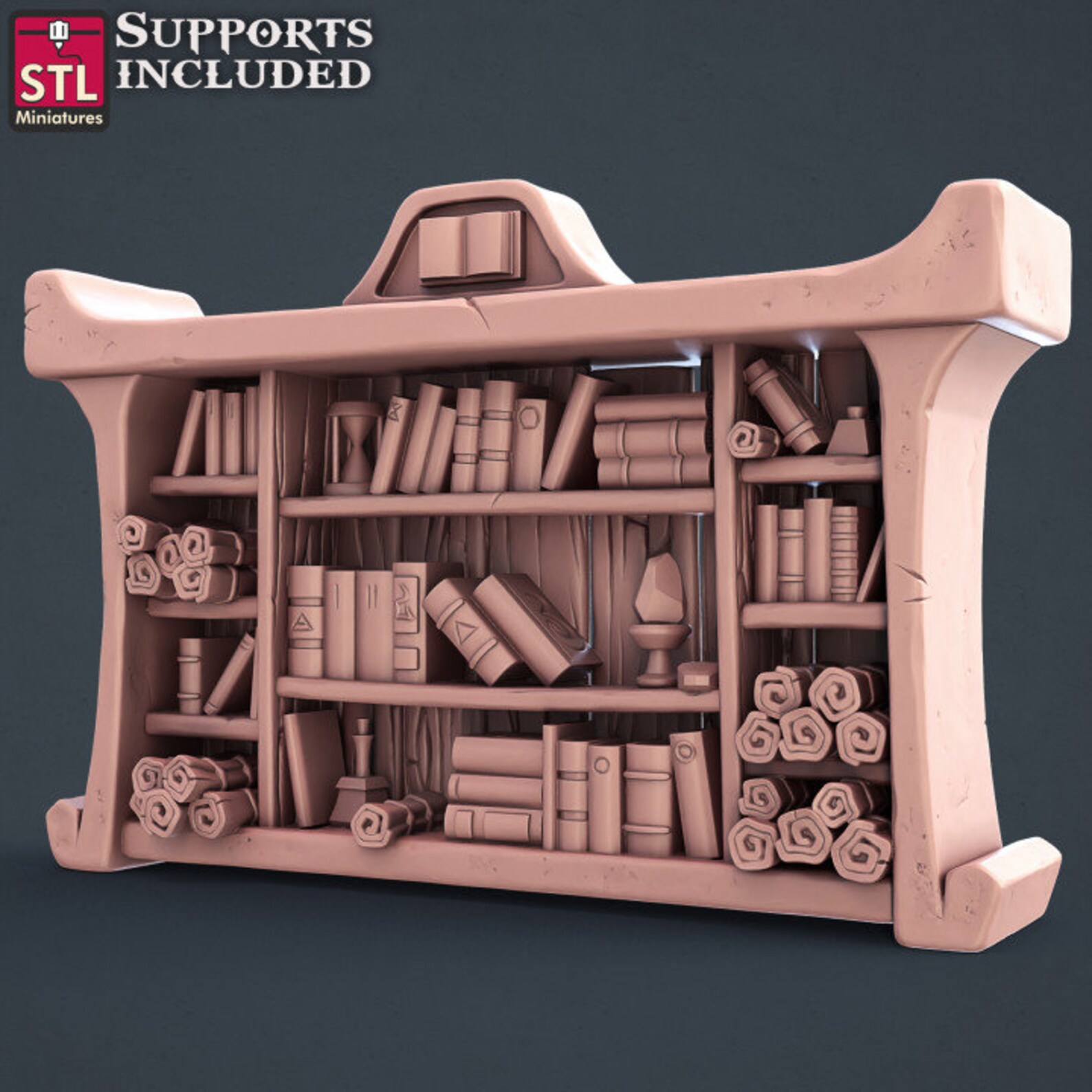 Book Shelf Wizard's Library Unpainted Miniature Etsy