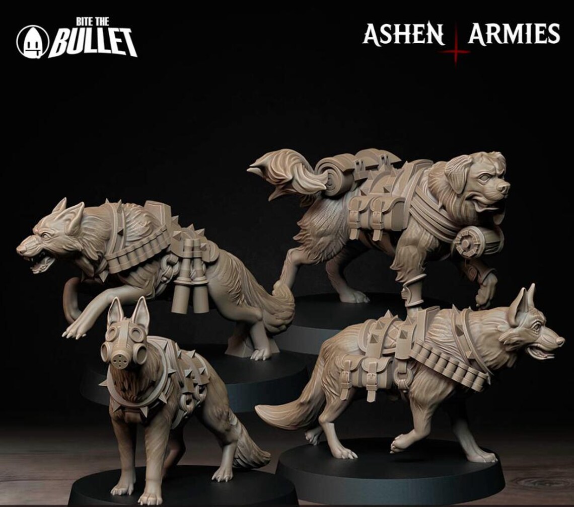 Combat Dogs - Bullet Crusade - Unpainted Miniature - Etsy