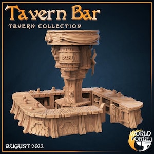 Tavern Bar - Arcane Dragon Tavern Collection - 32mm Scale - Unpainted Miniature for DnD, Pathfinder, Tabletop RPGs, and Dioramas
