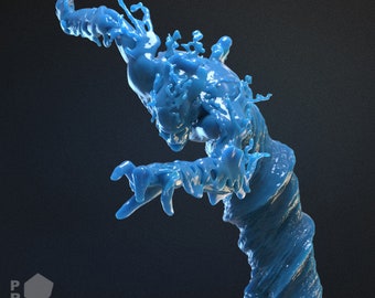 Puño de Océano, Elemental de Agua Alto - Miniatura sin pintar