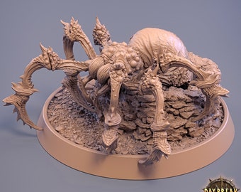 Giant Spider in Nest - 32mm Scale - Unpainted Miniature