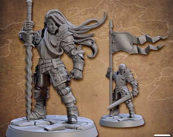 Fighter Pose E - Vanguard Fighters Guild - 32mm Scale - Unpainted Miniature