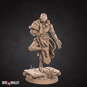 Warforged Monk, 2 Poses - 32mm, 35mm Scale - Unpainted Miniature