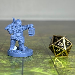 Dwarven Miner - Gem Mine Collection - 32mm Scale - Unpainted Miniature for DnD, Pathfinder, Tabletop RPGs - World Forge