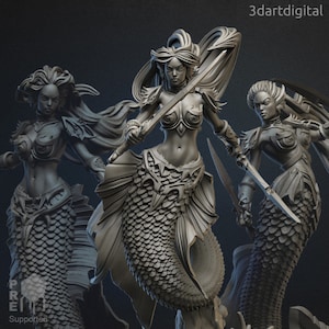 Mermaid Warriors - Unpainted Miniature