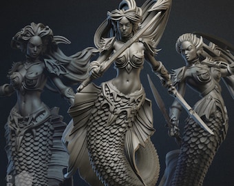 Mermaid Warriors - Unpainted Miniature