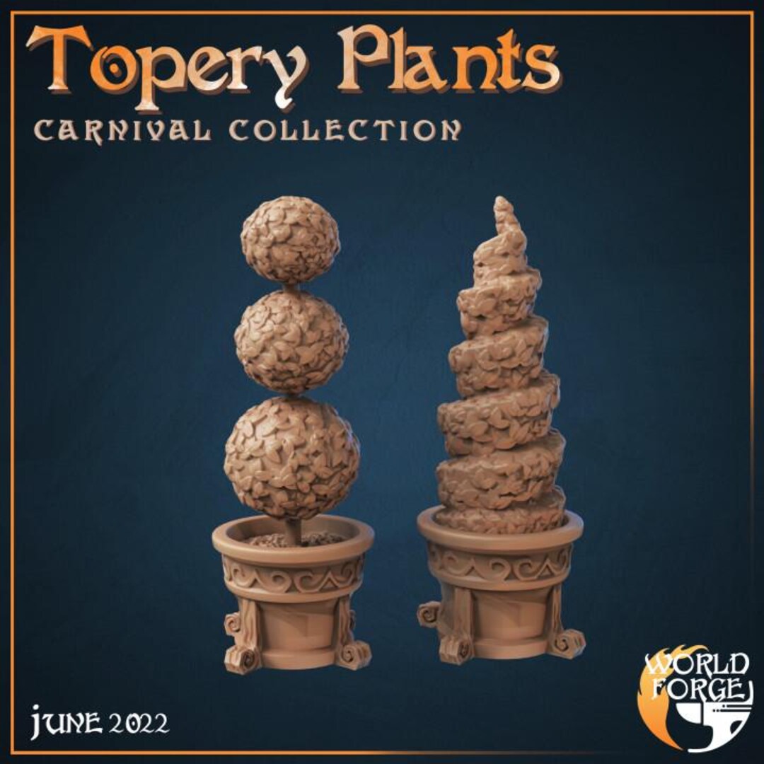 Mini Topiary Topiary Plants - Mirthlight Carnival Collection - Unpainted Miniature ...