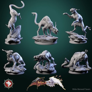 Hellcat, Devil Cat - 32mm Scale - Unpainted Miniature for DnD, Pathfinder, Tabletop RPGs - White Werewolf Tavern