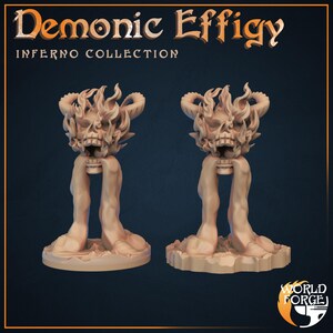 Demonic Effigy - Inferno Collection - 32mm Scale - Unpainted Miniature for DnD, Pathfinder, Tabletop RPGs, and Dioramas - World Forge