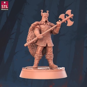 Human Barbarian with Glaive - Barbarian Camp Set - Unpainted Miniature