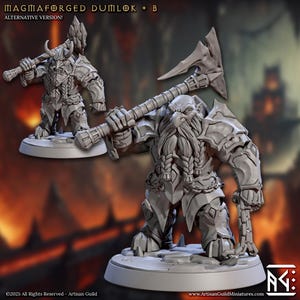 Dumlok Pose B, Magmaforged Dwarves - 32mm Scale - Unpainted Miniature