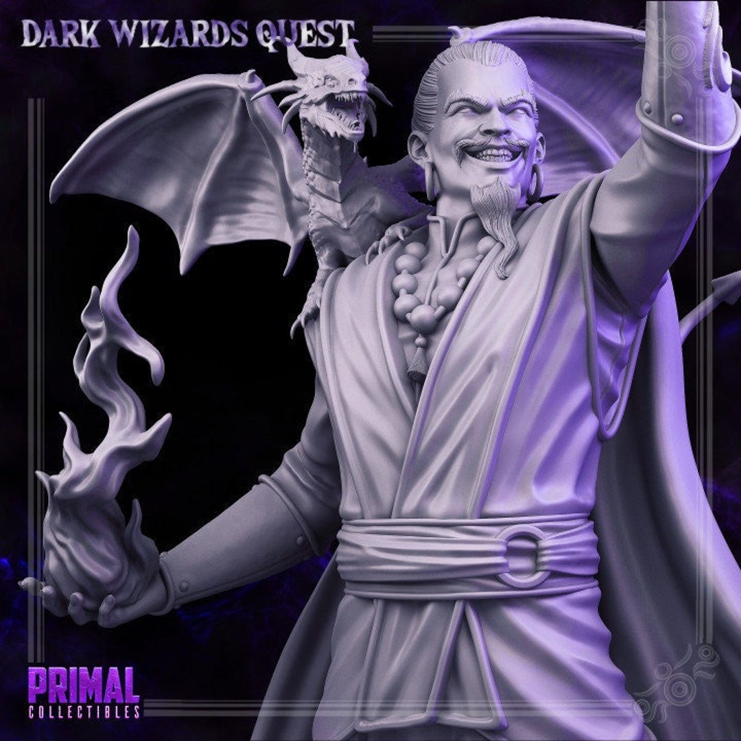 Fire Mage - Drago Zhurong - Dark Wizards Set - Unpainted Miniature - Etsy