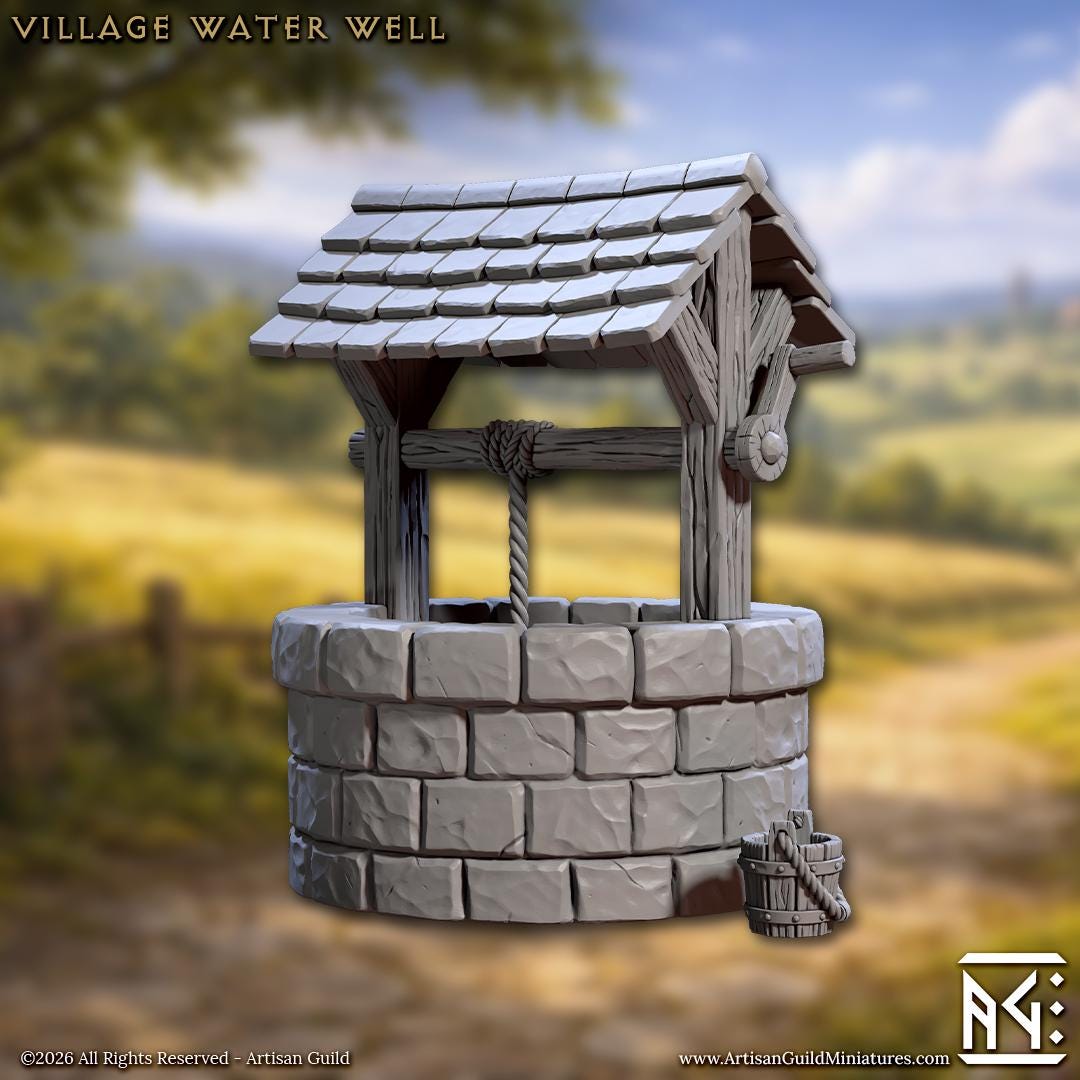 Village Water Well - 32mm Scale - Unpainted Miniature - Etsy
