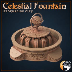 Celestial Fountain - Stormreign City Set - 32mm Scale - Unpainted Miniature