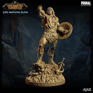 Human Barbarian, Ajax - Unpainted Miniature