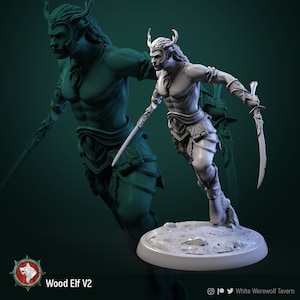 Wood Elf Rogue - 32mm Scale - Unpainted Miniature
