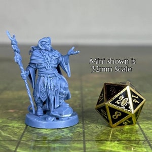 Male Tiefling Druid - 32mm, 35mm Scale - Unpainted Miniature