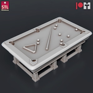 Billiards Table - Casino Set - 32mm Scale - Unpainted Miniature