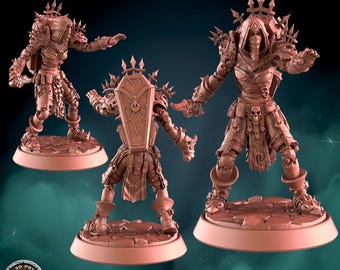 Bruja no muerta con armadura ornamentada - Miniatura sin pintar