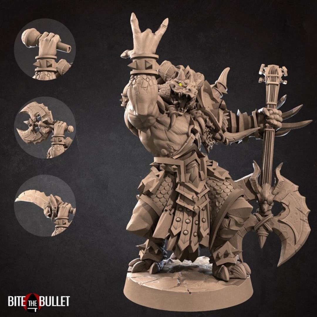 Diox, the Metal Bard Dragonborn - Unpainted Miniature - Etsy