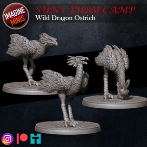 Wild Dragon Ostrich - 32mm Scale - Unpainted Miniature