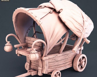 Leaf Cart, Satyr Cart - 32mm Scale - Unpainted Miniature