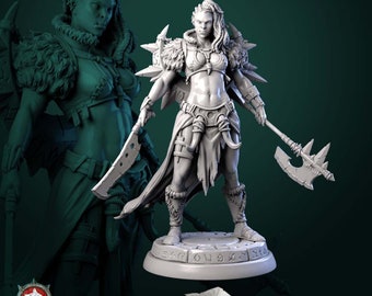 Gashnakh la Feroz - Guerrera orca - Miniatura sin pintar