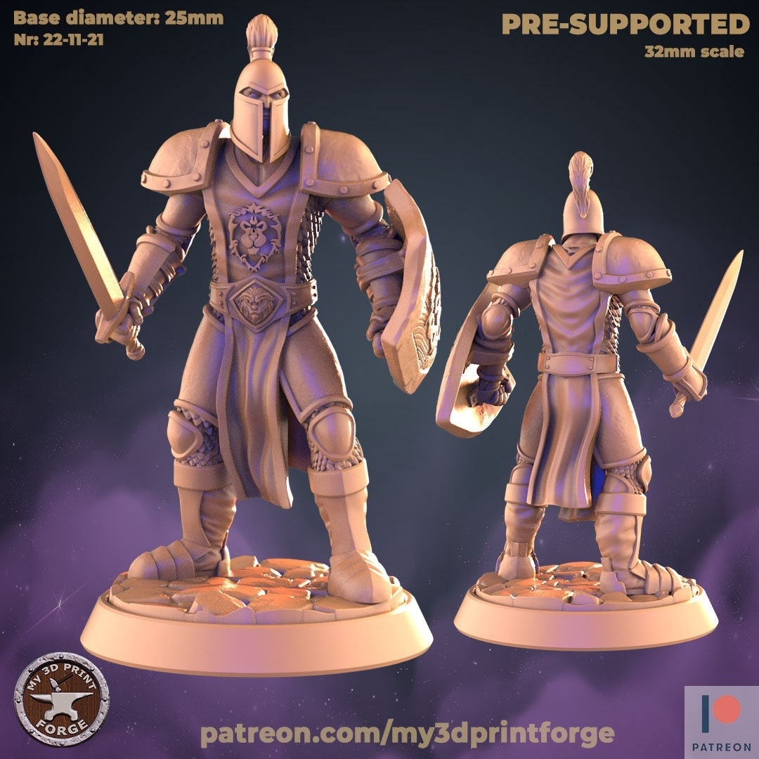City Guard - Guarding Pose - 32mm Scale - Unpainted Miniature for Dnd ...