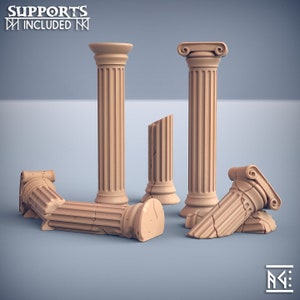 Column Set- 32mm Scale - Unpainted Miniature for DnD, Pathfinder, Tabletop RPGs, Dioramas - STL Miniatures