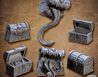 Scrigno Mimica Miniatura Set Vivace Petto Figura per Ttrpgs Come Scrigno Mimica Miniatura Set Vivace Petto Figura per Ttrpgs Come