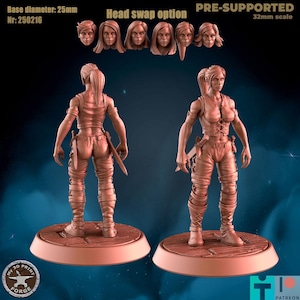 Human Female Rogue, Starting Gear - 2 Poses - 28mm, 32mm Scale - Unpainted Miniature for DnD, Pathfinder, Tabletop RPGs - My3dPrintForge