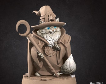 Harry the Cat Wizard - Unpainted Miniature