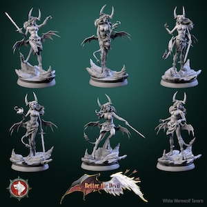 Darkheart Dames, Female Devils- Unpainted Miniature