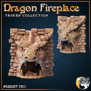 Dragon Fireplace - Arcane Dragon Tavern Collection - Unpainted Miniature