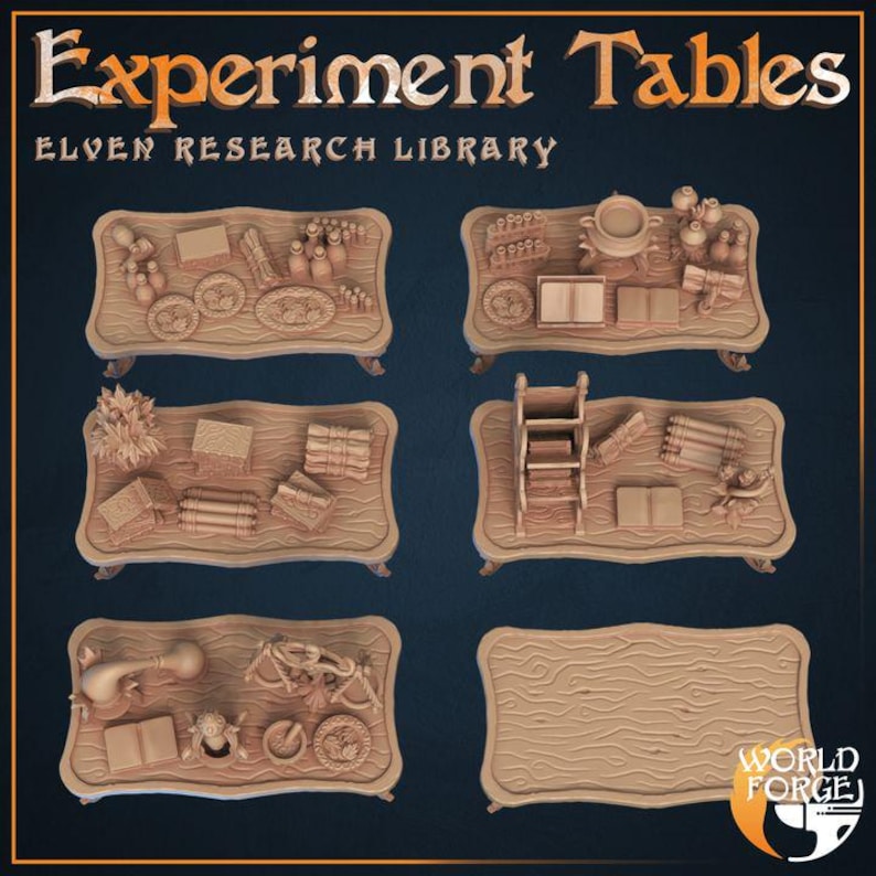 Research Tables - Elven Research Library - Unpainted Miniature - Etsy