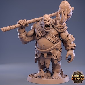 Ogre - 32mm Scale - Unpainted Miniature for DnD, Pathfinder, Tabletop RPGs - Daybreak Miniatures