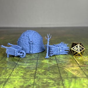 Farm Props - 32mm Scale - Unpainted Miniature for DnD, Pathfinder, Tabletop RPGs, and Dioramas - STL Miniatures