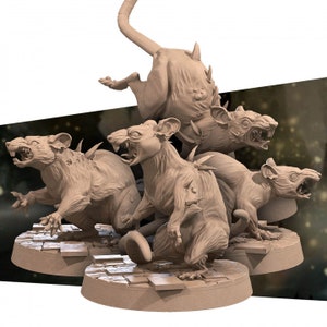 Giant Rats - Graveyard Minions - Unpainted Miniature