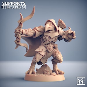 Birdfolk Ranger, Eye-Cult Gryphkin - Pose D - 32mm Scale - Unpainted Miniature for DnD, Pathfinder, Tabletop RPGs - Artisan Guild