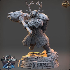 Human Barbarian, Darger Thornant - Descendants of Tyr - 28mm, 32mm Scale- Unpainted Miniature for DnD, Pathfinder, Tabletop RPGs - Daybreak
