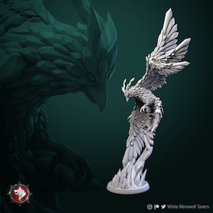 Phénix de glace - Échelle 32 mm, grande créature - Miniature non peinte