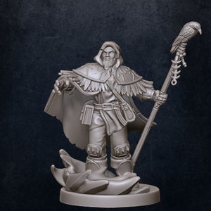 Human Mage Miniature - 32mm Scale - Unpainted Miniature for DnD, Pathfinder, Tabletop RPGs - Imagine Minis