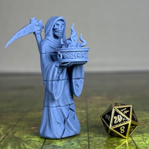 Grim Reaper Statue - Graveyard Collection - 32mm Scale - Unpainted Miniature