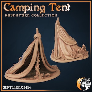 Camping Tent - Adventure Collection - 32mm Scale - Unpainted Miniature for DnD, Pathfinder, Tabletop RPGs, and Dioramas - World Forge