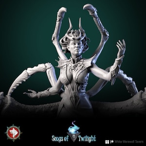 Spider Goddess Lerath - 32mm Scale - Unpainted Miniature