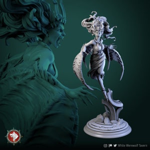 Gallarta Loca, Vampira - Escala de 32 mm - Miniatura sin pintar para DnD, Pathfinder y juegos de rol de mesa - White Werewolf Tavern