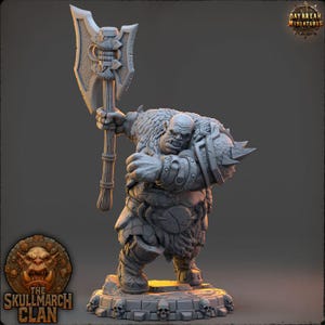 Urgan Lastfire - The Skullmarch Clan - 32mm Scale - Unpainted Miniature for DnD, Pathfinder, Tabletop RPGs - Daybreak Miniatures